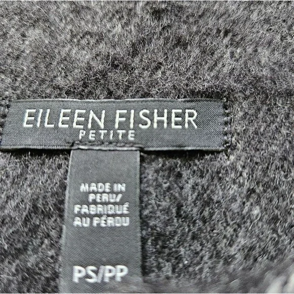Eileen Fisher Petite Wool Alpaca Blend Coat Black/Gray